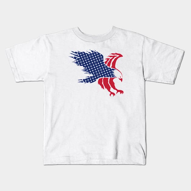 US Flag Eagle Version! Kids T-Shirt by ArtOnly